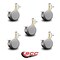 Service Caster 2.375 Inch MRI Safe Casters with Brakes, 12mm Threaded Stem, Set of 5, SCC, 5PK SCC-TS02S60-TPR-GRY-B-M12X22-MRI-5 - alternate 3